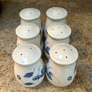 Noritake Gourmet Blue Ceramic Salt and Pepper Shakers Set of 6